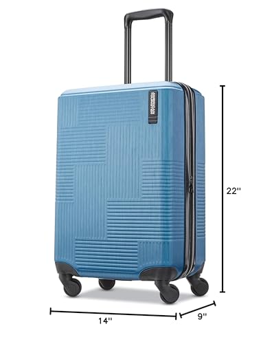 American Tourister Stratum XLT Expandable Hardside Luggage with Spinner Wheels, Blue Spruce, Carry-On 20-Inch