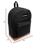 Everest Luggage Suede Bottom Backpack, Black, Large