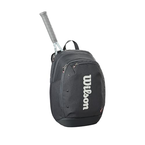 WILSON 2025 Tour Tennis Backpack - Black/White, Holds up to 2 Rackets