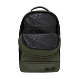 PUMA Dual Compartment Backpack with Insulated Bottom & Mesh Side Pockets, Green Moss, One Size