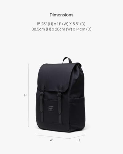 Herschel Retreat Backpack, Black Tonal, Small - 17L