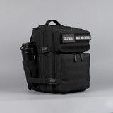 WOLFpak 25L Tactical Gym Backpack (Alpha Black) Durable 1000D Waterproof Oxford Material with MOLLE Webbing, Laptop Pocket & Dual Cup Holders