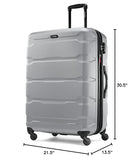 Samsonite Omni PC Hardside Expandable Luggage with Spinner Wheels, Silver, Checked-Large 28-Inch
