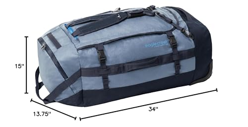 Eagle Creek Cargo Hauler Wheeled Duffel - Durable Duffel Bag for Travel - Easy Access Compartment - Deployable Backpack Straps - Lockable Zipper Opening - Glacier Blue - 130L