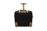 steve madden Designer 15 Inch Carry on Suitcase- Small Weekender Overnight Business Travel Luggage- Lightweight 2- Rolling Spinner Wheels Under Seat Bag for Women (Harlo Black)