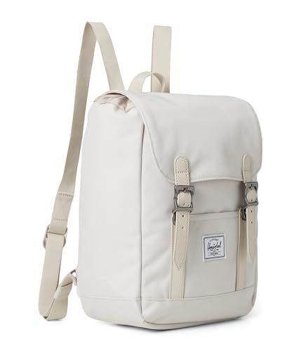 Herschel Supply Co. Unisex Retreat Backpack for School - 100% Recycled Polyester - Padded Straps & Dual Water Bottle Pockets - Moonbeam - Mini - 10L