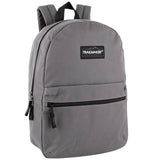 Trail maker Classic 17 inch Backpacks with Adjustable Padded Straps | School Backpacks for Girls, Boys (Grey)