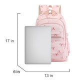 RTGNEI Kids High Middle School Backpack for Girls Travel Kawaii Laptop Coquette Bow Bookbag,Pink Bow