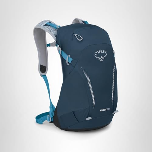 Osprey Hikelite 18L Lightweight Hiking Backpack - Durable Travel Daypack with Rain Cover for Men and Women, Atlas Blue