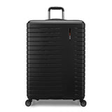 Traveler's Choice Archer Polycarbonate Hardside Spinner Luggage Set, Tie Down Straps, Black, Checked 29-Inch