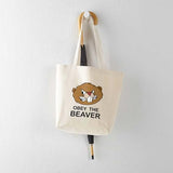 CafePress Obey The Beaver Tote Bag Reusable Natural Beige Canvas Shopping Bag