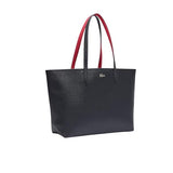 Lacoste Women's Anna Zipped Tote, Abimes Black/Petunia Red, One Size