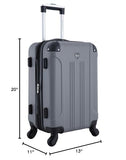 Travelers Club Chicago Hardside Expandable Spinner Luggage, Charcoal, 22" Carry-On