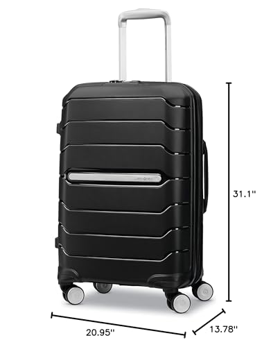 Samsonite Freeform Large Checked Luggage with Dual 360° Spinner Wheels - TSA Lock, Airline-Approved - Lightweight Durable Polypropylene Expandable Hardshell - Black