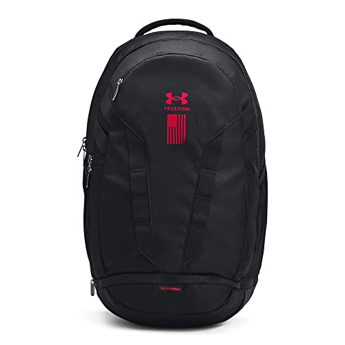 Under Armour Unisex-Adult Hustle 5.0 Backpack , (017) Black / Black / Red , One Size Fits All