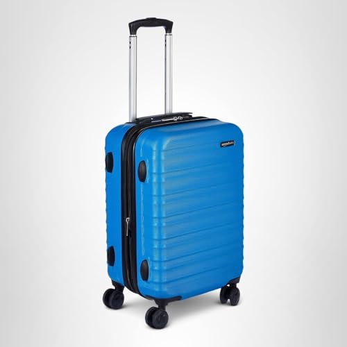 Amazon Basics 21" Hardside Carry-On Luggage with Expandable Space, Scratch-Resistant Surface, Telescoping Handle, Four Multi-directional Wheels, Light Blue