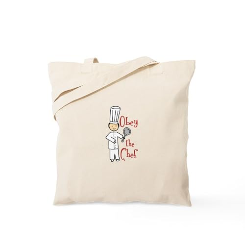 CafePress Obey The Chef Tote Bag Reusable Natural Beige Canvas Shopping Bag