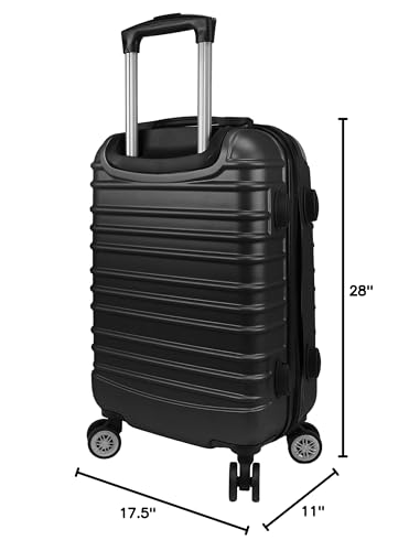 Dejuno Impact New Generation Hardside 3-Piece Spinner Luggage, Black (DJ-610-BLACK)