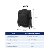 Travelpro Maxlite 5 Softside Expandable Luggage with 4 Spinner Wheels, Lightweight Suitcase, Men and Women, International, Black, Carry-on 19-Inch