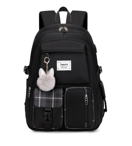 Joymoze Women Fashion Travel Backpack Set Roomy Laptop Rucksack Set Casual Daypack for Girl Black