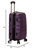 Rockland Melbourne Hardside Expandable Spinner Wheel Luggage, Purple, Checked-Medium 24-Inch