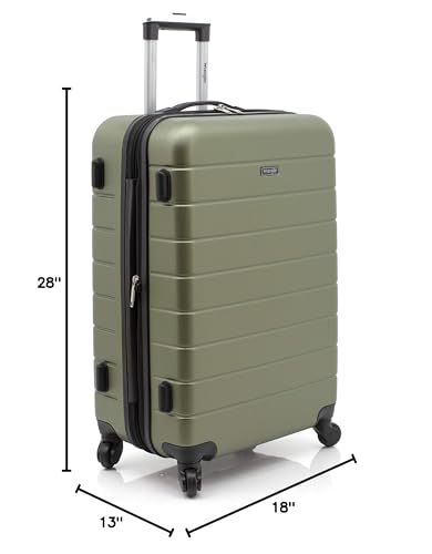 Wrangler Smart Spinner Hardside Luggage, 3 Piece Set, Olive Green