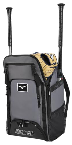 Mizuno Unisex Organizer 26 Baseball/Softball Backpack, Navy-Red