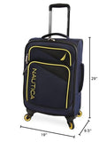 NAUTICA Emry 2pc Softside Luggage Set, Navy Yellow