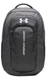 Under Armour, Unisex, Hustle 6.0 Pro Backpack, Black Full Heather/Black/Metallic Silver, One Size