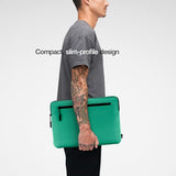 Incase Compact Laptop Sleeve with Flight Nylon - 16 Inch MacBook Pro and Laptop Case – Slim Computer Sleeve with Faux Fur Lining, Front Accessory Pocket with Zipper - Ocean Jade