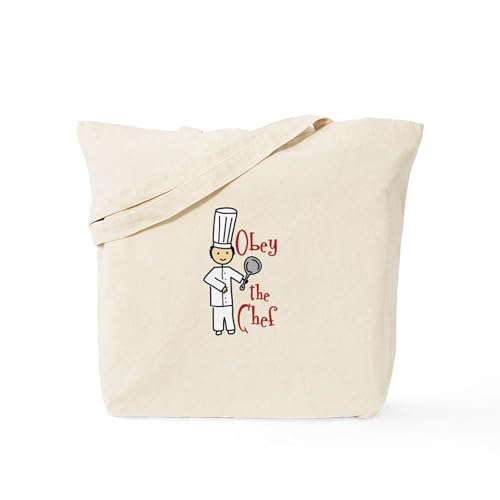 CafePress Obey The Chef Tote Bag Reusable Natural Beige Canvas Shopping Bag