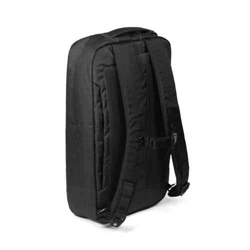 Topo Designs Global Pro 3-Way Briefcase, Waterproof X-Rip Fabric, Metal Hardware, Removable Shoulder Strap, Stowable Backpack Straps, Rugged + Minimalist PFC-Free (Black)