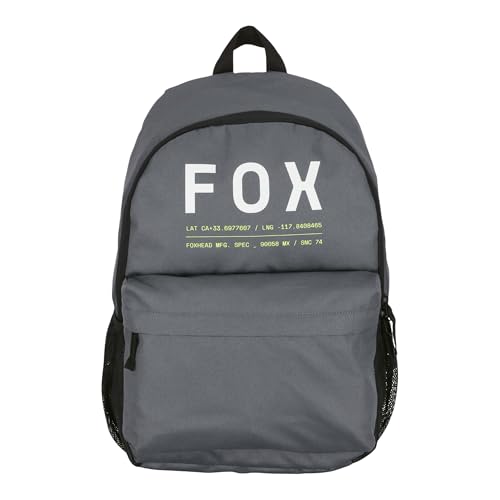 Fox Racing Clean Up Backpack, Slim Everyday School & Street Bag with Laptop Sleeve, Water Bottle Pocket & Adjustable Straps, Graphite Grey