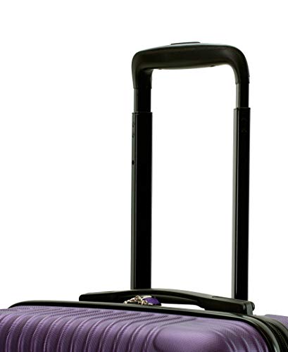 Rockland Pista Hardside Spinner Wheel Luggage Set, Purple, 3-Piece Set (20/24/28)