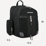 Eastsport Extra Large Backpack Expandable Oversized For Travel Hiking Work Camping Sports Outdoors With Drawstring Bag 18x13.5x9.5 Mochila De Viaje Black