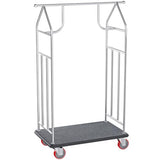 48 * 22IN Hotel Luggage Cart with Wheels,1200 lbs Load Capacity Heavy Duty Rolling Luggage Cart,Commercial Bellman Cart with Anti-Friction Felt Pad & Rubber Bumper for Hotels,Resorts, Condos