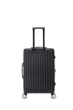 Rockland Huntington 3 PC Luggage Set, 2 PC Hard Case Upright Luggages with Spinner Wheels and a 14" Polyester Tote Bag, Black, (14" Tote, 20", 28")