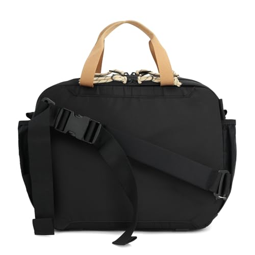 Topo Designs Mountain Cross Bag, Functional + Flexible Briefcase, Removable Shoulder Strap, Fair Trade (Neutral/Black)