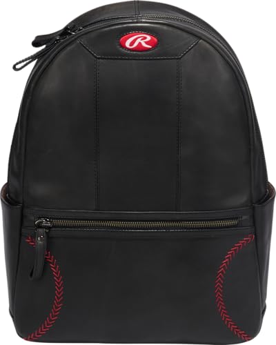 Rawlings | Leather Backpack Collection | Genuine Leather | Black | 12" W x 16" H x 4.5" D