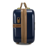 World Traveler Gatsby Vintage Style 2-Piece Hardside Carry-On Retro Train Case Spinner Luggage Set - Navy