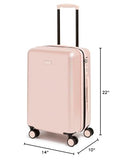 Hardside Rolling Suitcase Luggage, Rose Quartz, 22" Carry On