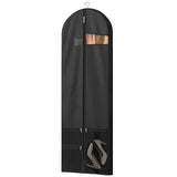 Lazebox 65" Travel Garment Bag with Accessories Zipper Pocket, Heavy Duty Suit Bag for Suits, Tuxedos, Dresses, Coats, Black, 1 pack
