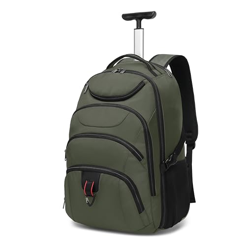 Boavan Rolling Backpack,17 inch Water Resistant Wheeled Backpack,Carry on Luggage Business Bag, Overnight College Computer bag Trolley | Backpacks4Less