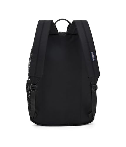 JanSport Eco Mesh Backpack, Red Tape, 17” x 12.5” x 6” - Large Semi-Transparent Bag for Adults with Laptop Sleeve, Padded Back Panel, Black