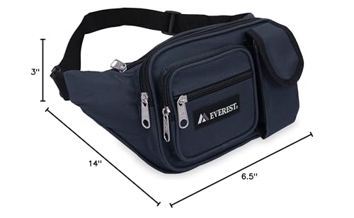 Everest Multiple Pocket Waist Pack, Navy, One Size