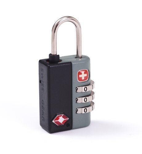 SwissGear TSA-Approved Travel Sentry Combination Luggage Lock with Resettable Combo and Inspection Indicator, Black, One Size