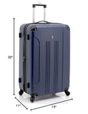Travelers Club Chicago Hardside Expandable Spinner Luggage, Navy Blue, 3 Piece Set