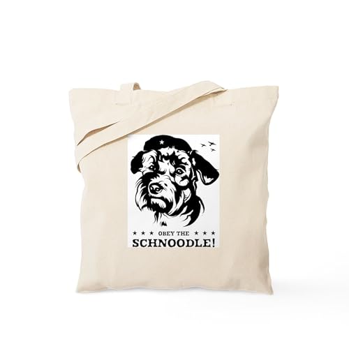 CafePress Obey The Schnoodle Propaganda Tote Bag Reusable Natural Beige Canvas Shopping Bag