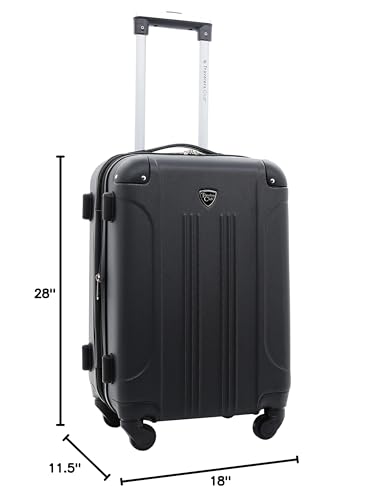 Travelers Club Chicago Hardside Expandable Spinner Luggage, Black, 5 Piece Set