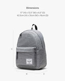Herschel Supply Co. Unisex Classic Backpack, Grey, 26L, Standard